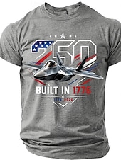 זול 250 חולצות פטריוטיות-4 ביולי 2026, ה-250 בגדי ריקוד גברים כוכב 1776 חולצה קצרה שרוולים קצרים חולצה קצרה הדפסת תלת מימד צווארון עגול קצר חולצה פטריוטי יומי פֶסטִיבָל פול שחור תלתן קיץ אביב ביגוד S M L XL XXL XXXL