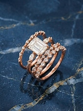 baratos Anéis Femininos-Conjunto de 4 anéis de cristal empilháveis para mulheres, estilo boho, banhados a ouro/prata, joias elegantes para praia e uso diário. &amp;roupa de festa