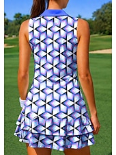 halpa Naisten mekko-Naisten Geometrinen Tennismekko Urheilumekko Tennispoolomekko Hihaton Neljänneksen postinumero Elastinen Hikeä siirtävä Hengittävä Lentopallo Tennis Golf Kaulus Sänkyjen avaus Hameet Pinkki Tumma
