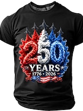 cheap Patriotic 250 T-shirts-Men's 250th Anniversary Patriotic American Flag 1776 2026 Graphic T Shirt Short Sleeve Crew Neck Summer Street Top