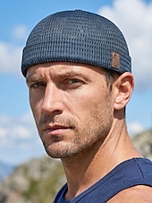 cheap Vacation Accessories-Men's Breathable Mesh Docker Beanie Cap – Lightweight Adjustable Summer Hat for Outdoor, Streetwear and Daily Casual Style
