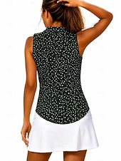 economico Camicia Donna-Per donna Individuare Top Maglietta sportiva Polo da golf Maglia da tennis Senza Maniche Cerniera Floreale UPF50+ Resistente ai Raggi UV Alta elasticità Traspirante Pallavolo Tennis Golf Colletto