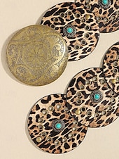 preiswerte Damengürtel-Boho-Gürtel mit runden Conchos für Damen, Western-Taillengürtel aus Kunstleder mit türkisfarbenen Nieten, Vintage-Gürtel mit Concho-Verzierung für Kleider, Festivals, Urlaub, Cowgirl-Look und lässige