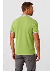 economico Polo Classico da Uomo-Polo da golf da uomo - polo a maniche corte in piqué color block - giallo blu navy verde