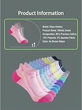 baratos Meias femininas-Meias femininas de cano curto, 6 pares, acolchoadas em algodão, para corrida, respiráveis e ideais para uso diário, academia, caminhada e fitness.