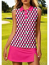 abordables Vestido de Mujer-Mujer Cuadros A Cuadros Camisa deportiva Camisas de polo Camiseta sin mangas Camiseta de tenis Sin Mangas Floral Botones UPF50+ Resistente a los rayos UV Alta elasticidad Dispersor de humedad