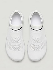 cheap Women-Women's White Breathable Knit Barefoot Water Shoes – Lightweight Quick Dry Slip On Aqua Sneakers with Non-Slip Flexible Sole for Beach, Swimming, Surfing, Yoga &amp; Travel