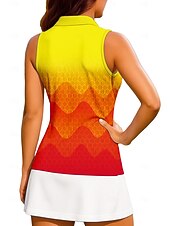 baratos tênis-Mulheres Geométrica Abstrato Tops Camisa Esportiva Camisa polo de caminhada Camisa de tênis Sem Manga Zíper Floral UPF50+ Resistente a UV Elasticidade Alta Pavio Humido Respirável Voleibal Tênis Golfe