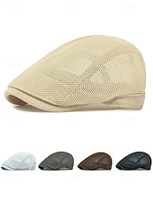 preiswerte Herrenhüte-Herren-Baskenmütze aus Polyester-Mesh, atmungsaktive, verstellbare Schirmmütze in verschiedenen Farben für Outdoor-Aktivitäten wie Angeln, Reisen, Urlaub und den Alltag.