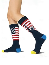 ieftine Accesorii-Șosete patriotice pentru bărbați - amestec de bumbac cu steagul SUA &amp;șosete cu model de bancnotă de un dolar pentru a 250-a aniversare a Americii, Ziua Independenței, sporturi în aer liber &amp;ținute