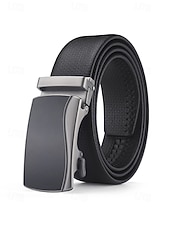 cheap Men's Belts-Men's Genuine Leather Ratchet Belt, Adjustable Dress Belt with Multiple Automatic Buckle Styles for Wedding Parties, Travel Vacation and Daily Casual Wear