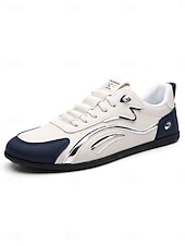 abordables Hombres-Men's White Red Music Festival Sneakers - Comfortable Lace Up Casual Shoes - Stylish Low Top Footwear for Concerts, Festival Outfits, Outdoor Parties and Everyday Streetwear