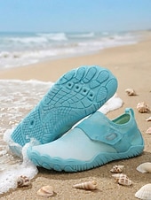 preiswerte Frauen-Bequeme blaue Damen-Wasserschuhe mit rutschfester Sohle &amp;Magic Tape – atmungsaktive, schnelltrocknende Schuhe zum Wandern, für Strand, Pool und Schnorcheln &amp;Wassersport