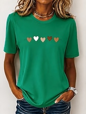  Women's T Shirt Print Graphic Fashion Stylish Classic Short Sleeve Crew Neck Round Neck Regular Tops Casual Daily Sports Blue White Red Green Summer Spring