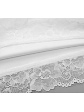  Mulheres Malha Íntima Tops de renda Renda Côr Sólida Férias Diário Sensual Sem Manga Sem Mangas Com Alças Tops curtos Casual Diário Preto Branco Verão Primavera
