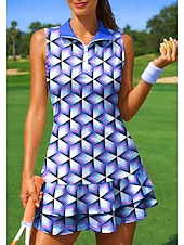 halpa Naisten mekko-Naisten Geometrinen Tennismekko Urheilumekko Tennispoolomekko Hihaton Neljänneksen postinumero Elastinen Hikeä siirtävä Hengittävä Lentopallo Tennis Golf Kaulus Sänkyjen avaus Hameet Pinkki Tumma