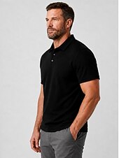 cheap Men's Classic Polo-Men's Textured Golf Polos Shirts- Cooling Short Sleeve-Black White Grey