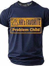 cheap Sarcasm Humor T-shirts-HR's Favorite Problem Child Human Resources Joke Office Humor Men's Funny Sarcastic Vintage T Shirt Graphic Crew Neck Short Sleeve Gift for Coworker Workplace Designer Clothing Apparel