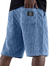 economico Pantaloncini casual-Per uomo Shorts Pantaloncini casual Pantaloncini di velluto a coste Tasca Elastico in vita A coste Semplice Testurizzato Comodità Traspirante Lunghezza al ginocchio Casuale All'aperto Spiaggia