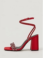 abordables Heeled Sandals-Women's Royal Blue Strappy High Heel Sandals - Elegant Cocktail Party Shoes