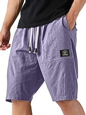 levne Neformální kraťasy-SoftFade™ Pánské šortky Letní šortky Casual šortky Kyselinově wash šortky Patchwork Kapsa Elastický pas Hladký Praný Komfort Prodyšné Délka po kolena Casual Outdoor Pláž Dovolená Móda