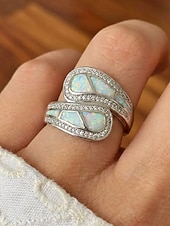 billiga Damringar-Damring i bohemisk legering, eleganta smycken i opal-look i flera storlekar för strandsemester, vardagskläder