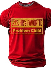 cheap Sarcasm Humor T-shirts-HR's Favorite Problem Child Human Resources Joke Office Humor Men's Funny Sarcastic Vintage T Shirt Graphic Crew Neck Short Sleeve Gift for Coworker Workplace Designer Clothing Apparel