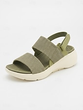 cheap Comfort Sandals-Women's Green Arch Support Comfort Sandals – Adjustable Hook &amp; Loop Walking Sandals with Shock Absorbing Sole for Casual Walking, Travel &amp; All-day Comfort