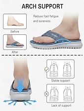 economico Sandali Comodi-Infradito da donna blu glitterate con supporto plantare, comode e leggere, con suola flessibile antiscivolo, ideali per l'uso quotidiano e per le gite in spiaggia. &amp;comfort per tutto il giorno