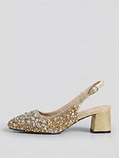 halpa Slingback-kengät-naisten kultaiset satiinikorkosandaalit - tyylikkäät perhosleikkauksella koristellut pukukengät strassikivillä &amp;nilkkahihna cocktail-juhliin, iltatanssiaisiin &amp;häävieras