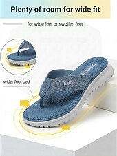economico Sandali Comodi-Infradito da donna blu glitterate con supporto plantare, comode e leggere, con suola flessibile antiscivolo, ideali per l'uso quotidiano e per le gite in spiaggia. &amp;comfort per tutto il giorno