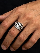 voordelige Heren sieraden-Herenring in bohemian vintage stijl, open koperen ring, verstelbaar, handgemaakt, perfect voor een strandvakantie. &amp;casual accessoire voor dagelijks gebruik