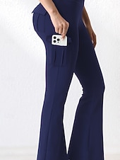 voordelige wijde pijpen en hoge taille-Dames Yoga broek Breed Been Vrijetijdsbroek Casual / sportief Volledige lengte Hoge taille Effen Comfortabel Comfort Zacht Hoge Elasticiteit Buitensporten Fitness Donker-Grijs Zwart Roze Wijn Lente