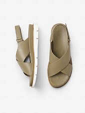 preiswerte Komfortsandalen-Bequeme, verstellbare Slingback-Sandalen für Damen mit gekreuzten Riemen und Fußgewölbeunterstützung sowie rutschfester Sohle für den Alltag und auf Reisen.