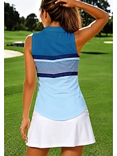 baratos Camisa Feminina-Mulheres Riscas Tops Camisa Esportiva Camisa polo de caminhada Camisa de tênis Sem Manga Zíper Floral UPF50+ Resistente a UV Elasticidade Alta Pavio Humido Respirável Voleibal Tênis Golfe Aberto para