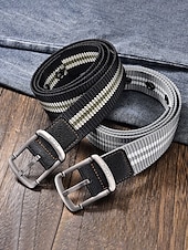 voordelige Herenriemen-Stevige, verstelbare herenriem van polyester met gesp, duurzame riem in meerdere kleuren, ideaal voor strandvakantie of dagelijks gebruik. &amp;outdoor sportkleding