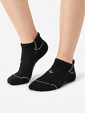 baratos Meias femininas-Meias femininas de cano curto, 6 pares, acolchoadas em algodão, para corrida, respiráveis e ideais para uso diário, academia, caminhada e fitness.