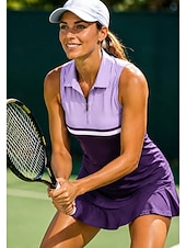 cheap Women's Shirt-Women's Geometric Tops Sport Shirt Golf Polo Shirt Tennis Shirt Sleeveless Zipper Floral UPF50+ UV Resistant High Elasticity Moisture Wicking Breathable Volleyball Tennis Golf Turndown Polo Collar