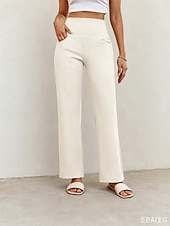 abordables Leggings lisos-Mujer Pantalones de yoga Refrescante Secado rápido Polainas Activo Moda Longitud total Alta cintura Casual Diario Hogar Negro Azul Oscuro Albaricoque Beige Verano Primavera Otoño