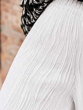 voordelige Rechthoekige Broeken-Dames Breed Been Elegant Stijlvol Werk Volledige lengte Hoge taille Jacquard Textuur Comfort Dagelijks Buiten Wit Zomer Lente