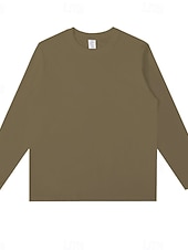  Camisetas de mujer 100% algodón - Camiseta de manga larga de cuello redondo de alta calidad y tejido grueso.