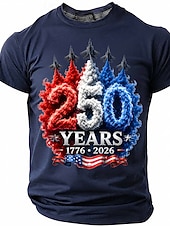cheap Patriotic 250 T-shirts-Men's 250th Anniversary Patriotic American Flag 1776 2026 Graphic T Shirt Short Sleeve Crew Neck Summer Street Top