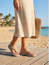 cheap Comfort Sandals-Women's Comfort Platform Slide Sandals, Cushioned Slip-On Sandals with Soft Footbed for Home, Travel &amp; Daily Wear