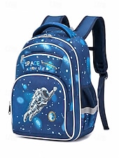 preiswerte Kids &amp; Teen Backpacks-Boys School Backpack with Dinosaur &amp; Astronaut Prints, Large Capacity Multi Pocket Polyester Bookbag, Lightweight Travel Backpack for Elementary School, Camping, Daily Use