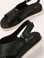 preiswerte Komfortsandalen-Bequeme, verstellbare Slingback-Sandalen für Damen mit gekreuzten Riemen und Fußgewölbeunterstützung sowie rutschfester Sohle für den Alltag und auf Reisen.