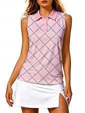 economico Camicia Donna-Per donna A quadri Top Maglietta sportiva Polo da golf Canotta Senza Maniche Floreale Bottoni UPF50+ Resistente ai Raggi UV Alta elasticità Traspirante Pallavolo Tennis Golf Colletto Collo ripiegato