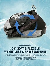 economico Donne-Scarpe da acqua da donna verdi e colorate con stampa geometrica - calzature slip-on larghe in mesh traspirante ad asciugatura rapida, scarpe a piedi nudi antiscivolo per spiaggia, snorkeling e nuoto