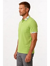 economico Polo Classico da Uomo-Polo da golf da uomo - polo a maniche corte in piqué color block - giallo blu navy verde
