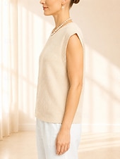 cheap Plain Tank-Women's T Shirt Tank Top Tee Top Striped Elegant Stylish Sleeveless Raglan Sleeves Crew Neck Regular Tops Daily Pink Sky Blue Apricot Summer Spring
