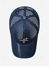 voordelige Herenhoeden-Heren mesh truckerpet - ademende polyester baseballpet met sterrenborduurwerk, verkrijgbaar in meerdere kleuren, verstelbare sluiting aan de achterkant voor buitenactiviteiten en reizen. &amp;dagelijkse
